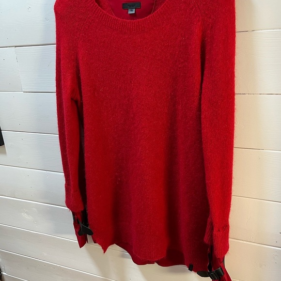 RUDSAK – Red Wool & Mohair Sweater with Leather Details – Size P/ - Picture 7 of 13